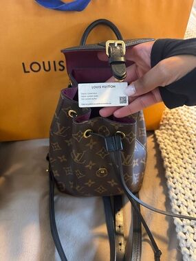 Louis Vuitton Brown Monogram Canvas Backpack with Pink Interior